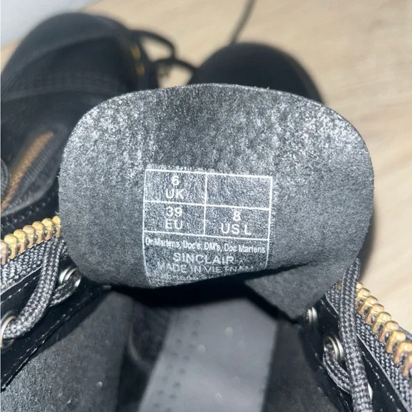 Dr. Martens Black Leather Boots with Gold Zipper - Picture 3 of 3